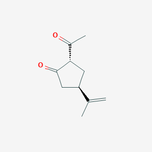 molecular formula C10H14O2 B070682 (2S,4R)-2-acetyl-4-prop-1-en-2-ylcyclopentan-1-one CAS No. 165067-79-8