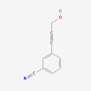 molecular formula C10H7NO B070683 3-(3-Hydroxyprop-1-ynyl)benzonitrile CAS No. 170859-72-0