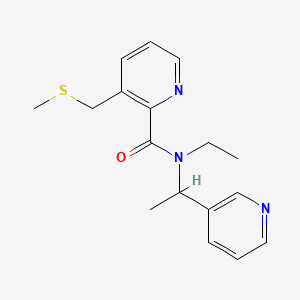 molecular formula C17H21N3OS B7068354 N-ethyl-3-(methylsulfanylmethyl)-N-(1-pyridin-3-ylethyl)pyridine-2-carboxamide 