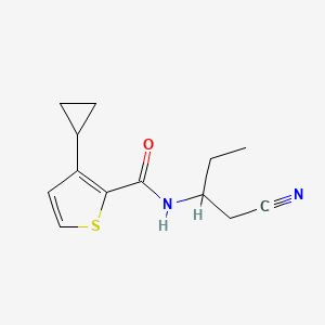 molecular formula C13H16N2OS B7068396 N-(1-cyanobutan-2-yl)-3-cyclopropylthiophene-2-carboxamide 