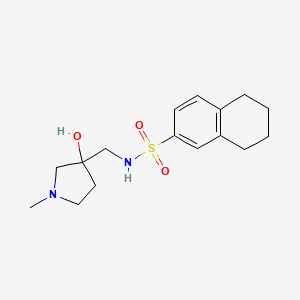 molecular formula C16H24N2O3S B7068439 N-[(3-hydroxy-1-methylpyrrolidin-3-yl)methyl]-5,6,7,8-tetrahydronaphthalene-2-sulfonamide 