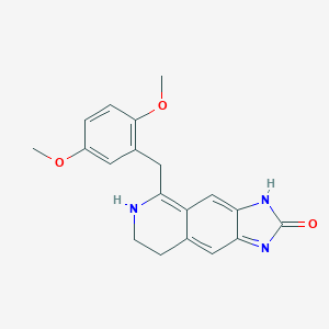 molecular formula C19H19N3O3 B070687 5-[(2,5-Dimethoxyphenyl)methyl]-1,3,7,8-tetrahydroimidazo[4,5-g]isoquinolin-2-one CAS No. 165615-84-9