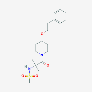 molecular formula C18H28N2O4S B7068707 N-[2-methyl-1-oxo-1-[4-(2-phenylethoxy)piperidin-1-yl]propan-2-yl]methanesulfonamide 