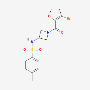 molecular formula C15H15BrN2O4S B7068769 N-[1-(3-bromofuran-2-carbonyl)azetidin-3-yl]-4-methylbenzenesulfonamide 