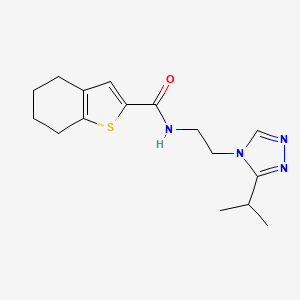 molecular formula C16H22N4OS B7068893 N-[2-(3-propan-2-yl-1,2,4-triazol-4-yl)ethyl]-4,5,6,7-tetrahydro-1-benzothiophene-2-carboxamide 
