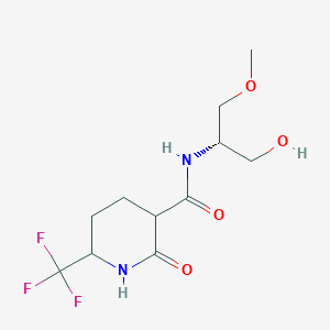 molecular formula C11H17F3N2O4 B7068906 N-[(2S)-1-hydroxy-3-methoxypropan-2-yl]-2-oxo-6-(trifluoromethyl)piperidine-3-carboxamide 