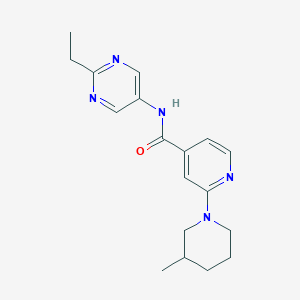 molecular formula C18H23N5O B7069172 N-(2-ethylpyrimidin-5-yl)-2-(3-methylpiperidin-1-yl)pyridine-4-carboxamide 