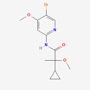 molecular formula C13H17BrN2O3 B7069201 N-(5-bromo-4-methoxypyridin-2-yl)-2-cyclopropyl-2-methoxypropanamide 