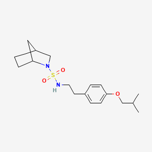 molecular formula C18H28N2O3S B7069250 N-[2-[4-(2-methylpropoxy)phenyl]ethyl]-2-azabicyclo[2.2.1]heptane-2-sulfonamide 