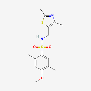 molecular formula C15H20N2O3S2 B7069279 N-[(2,4-dimethyl-1,3-thiazol-5-yl)methyl]-4-methoxy-2,5-dimethylbenzenesulfonamide 