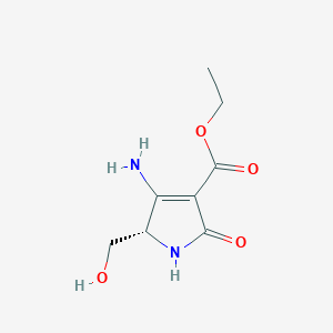 molecular formula C8H12N2O4 B070693 ethyl (2S)-3-amino-2-(hydroxymethyl)-5-oxo-1,2-dihydropyrrole-4-carboxylate CAS No. 195525-52-1