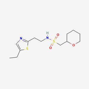 molecular formula C13H22N2O3S2 B7069331 N-[2-(5-ethyl-1,3-thiazol-2-yl)ethyl]-1-(oxan-2-yl)methanesulfonamide 