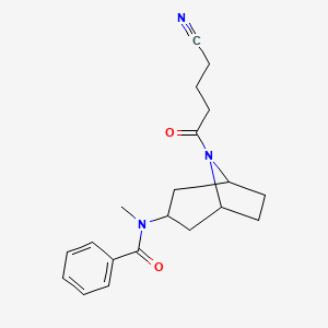 molecular formula C20H25N3O2 B7069339 N-[8-(4-cyanobutanoyl)-8-azabicyclo[3.2.1]octan-3-yl]-N-methylbenzamide 