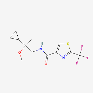 molecular formula C12H15F3N2O2S B7069345 N-(2-cyclopropyl-2-methoxypropyl)-2-(trifluoromethyl)-1,3-thiazole-4-carboxamide 