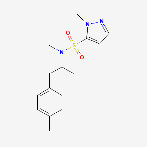 molecular formula C15H21N3O2S B7069353 N,2-dimethyl-N-[1-(4-methylphenyl)propan-2-yl]pyrazole-3-sulfonamide 
