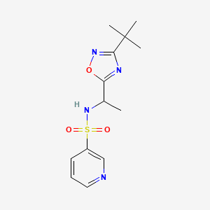 molecular formula C13H18N4O3S B7069363 N-[1-(3-tert-butyl-1,2,4-oxadiazol-5-yl)ethyl]pyridine-3-sulfonamide 