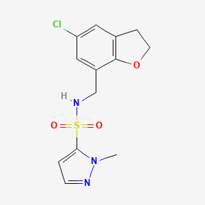 molecular formula C13H14ClN3O3S B7069392 N-[(5-chloro-2,3-dihydro-1-benzofuran-7-yl)methyl]-2-methylpyrazole-3-sulfonamide 
