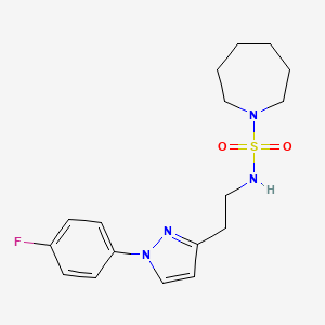 molecular formula C17H23FN4O2S B7069410 N-[2-[1-(4-fluorophenyl)pyrazol-3-yl]ethyl]azepane-1-sulfonamide 