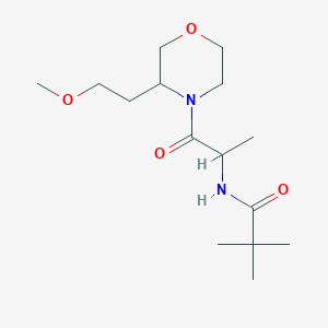 molecular formula C15H28N2O4 B7069457 N-[1-[3-(2-methoxyethyl)morpholin-4-yl]-1-oxopropan-2-yl]-2,2-dimethylpropanamide 
