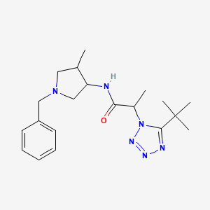 molecular formula C20H30N6O B7069467 N-(1-benzyl-4-methylpyrrolidin-3-yl)-2-(5-tert-butyltetrazol-1-yl)propanamide 