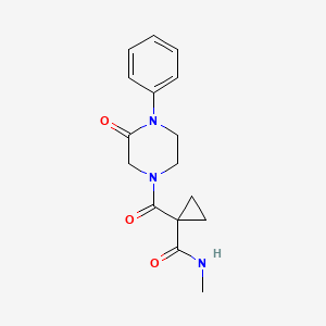 molecular formula C16H19N3O3 B7069535 N-methyl-1-(3-oxo-4-phenylpiperazine-1-carbonyl)cyclopropane-1-carboxamide 