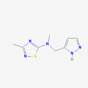 molecular formula C8H11N5S B7069568 N,3-dimethyl-N-(1H-pyrazol-5-ylmethyl)-1,2,4-thiadiazol-5-amine 