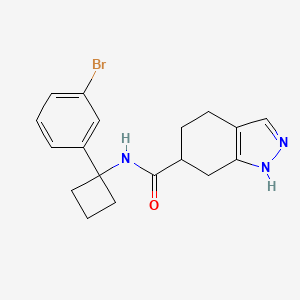 molecular formula C18H20BrN3O B7069666 N-[1-(3-bromophenyl)cyclobutyl]-4,5,6,7-tetrahydro-1H-indazole-6-carboxamide 