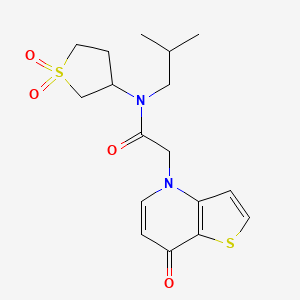molecular formula C17H22N2O4S2 B7069682 N-(1,1-dioxothiolan-3-yl)-N-(2-methylpropyl)-2-(7-oxothieno[3,2-b]pyridin-4-yl)acetamide 