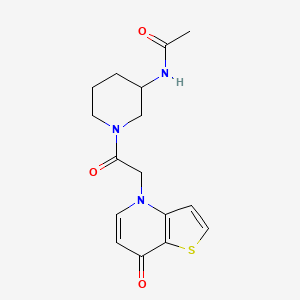 molecular formula C16H19N3O3S B7069707 N-[1-[2-(7-oxothieno[3,2-b]pyridin-4-yl)acetyl]piperidin-3-yl]acetamide 