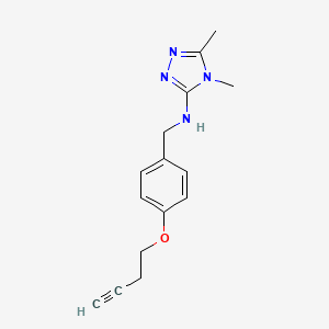 molecular formula C15H18N4O B7069720 N-[(4-but-3-ynoxyphenyl)methyl]-4,5-dimethyl-1,2,4-triazol-3-amine 