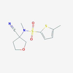 molecular formula C11H14N2O3S2 B7069735 N-(3-cyanooxolan-3-yl)-N,5-dimethylthiophene-2-sulfonamide 