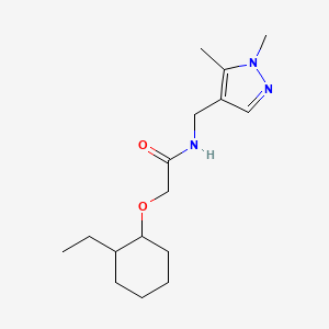molecular formula C16H27N3O2 B7069797 N-[(1,5-dimethylpyrazol-4-yl)methyl]-2-(2-ethylcyclohexyl)oxyacetamide 