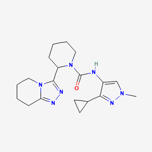 molecular formula C19H27N7O B7069938 N-(3-cyclopropyl-1-methylpyrazol-4-yl)-2-(5,6,7,8-tetrahydro-[1,2,4]triazolo[4,3-a]pyridin-3-yl)piperidine-1-carboxamide 