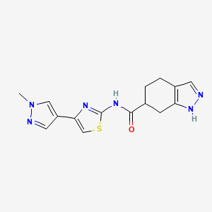 molecular formula C15H16N6OS B7069962 N-[4-(1-methylpyrazol-4-yl)-1,3-thiazol-2-yl]-4,5,6,7-tetrahydro-1H-indazole-6-carboxamide 