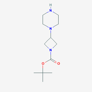 molecular formula C12H23N3O2 B070700 Tert-butyl 3-(piperazin-1-yl)azetidine-1-carboxylate CAS No. 178311-48-3