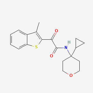 molecular formula C19H21NO3S B7070033 N-(4-cyclopropyloxan-4-yl)-2-(3-methyl-1-benzothiophen-2-yl)-2-oxoacetamide 