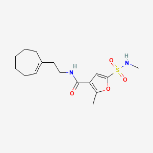 molecular formula C16H24N2O4S B7070076 N-[2-(cyclohepten-1-yl)ethyl]-2-methyl-5-(methylsulfamoyl)furan-3-carboxamide 