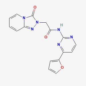 molecular formula C16H12N6O3 B7070156 N-[4-(furan-2-yl)pyrimidin-2-yl]-2-(3-oxo-[1,2,4]triazolo[4,3-a]pyridin-2-yl)acetamide 