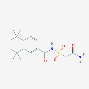 molecular formula C17H24N2O4S B7070210 N-(2-amino-2-oxoethyl)sulfonyl-5,5,8,8-tetramethyl-6,7-dihydronaphthalene-2-carboxamide 