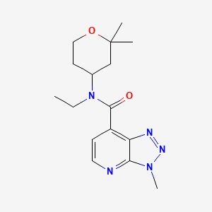molecular formula C16H23N5O2 B7070224 N-(2,2-dimethyloxan-4-yl)-N-ethyl-3-methyltriazolo[4,5-b]pyridine-7-carboxamide 