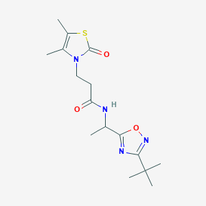 molecular formula C16H24N4O3S B7070256 N-[1-(3-tert-butyl-1,2,4-oxadiazol-5-yl)ethyl]-3-(4,5-dimethyl-2-oxo-1,3-thiazol-3-yl)propanamide 