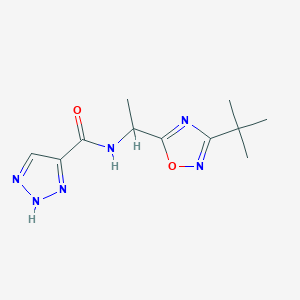 molecular formula C11H16N6O2 B7070260 N-[1-(3-tert-butyl-1,2,4-oxadiazol-5-yl)ethyl]-2H-triazole-4-carboxamide 