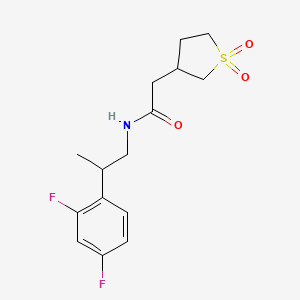 molecular formula C15H19F2NO3S B7070313 N-[2-(2,4-difluorophenyl)propyl]-2-(1,1-dioxothiolan-3-yl)acetamide 