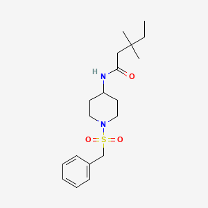 molecular formula C19H30N2O3S B7070394 N-(1-benzylsulfonylpiperidin-4-yl)-3,3-dimethylpentanamide 