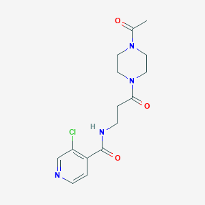 molecular formula C15H19ClN4O3 B7070411 N-[3-(4-acetylpiperazin-1-yl)-3-oxopropyl]-3-chloropyridine-4-carboxamide 