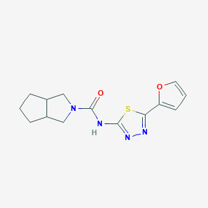 molecular formula C14H16N4O2S B7070430 N-[5-(furan-2-yl)-1,3,4-thiadiazol-2-yl]-3,3a,4,5,6,6a-hexahydro-1H-cyclopenta[c]pyrrole-2-carboxamide 