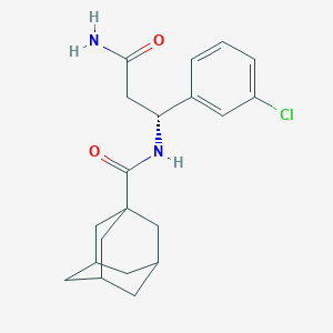 molecular formula C20H25ClN2O2 B7070519 N-[(1R)-3-amino-1-(3-chlorophenyl)-3-oxopropyl]adamantane-1-carboxamide 