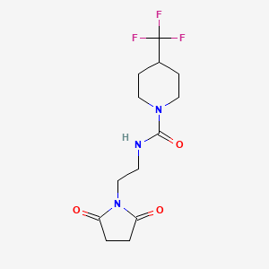molecular formula C13H18F3N3O3 B7070592 N-[2-(2,5-dioxopyrrolidin-1-yl)ethyl]-4-(trifluoromethyl)piperidine-1-carboxamide 