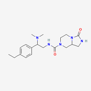 molecular formula C19H29N5O2 B7070667 N-[2-(dimethylamino)-2-(4-ethylphenyl)ethyl]-3-oxo-1,2,5,6,8,8a-hexahydroimidazo[1,5-a]pyrazine-7-carboxamide 