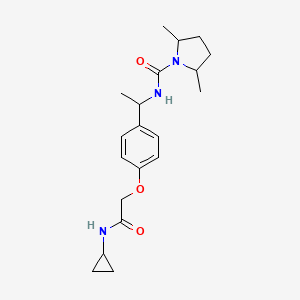 molecular formula C20H29N3O3 B7070671 N-[1-[4-[2-(cyclopropylamino)-2-oxoethoxy]phenyl]ethyl]-2,5-dimethylpyrrolidine-1-carboxamide 